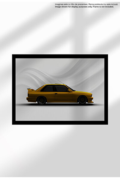 21mxm Sports Car Canvas Poster - Unframed Digital Print on Matte Canvas - 1600 M3 E30 Evo 3 Yellow