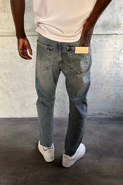 MADZEYMODA Men's Boyfriend Fit Blue Denim Jean Pants Ke-990