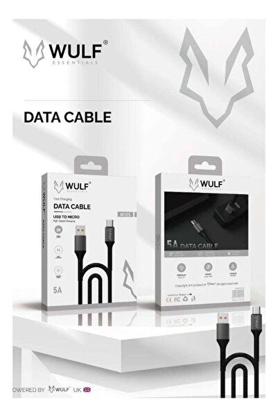 WULF كابل شحن سريع W125 - USB إلى Micro | سرعة عالية 5 أمبير | سلك مضفر متين ...
