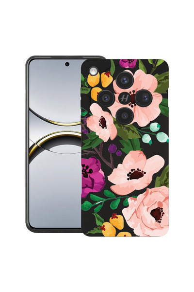 bestcase Husă premium din silicon pentru OPPO Find X8, cu design floral paste...