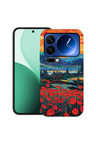 bestcase Carcasă ultra subțire TPU pentru Xiaomi 17 Pro, cu design Poppies în apus de soare, 2100006 B 1274