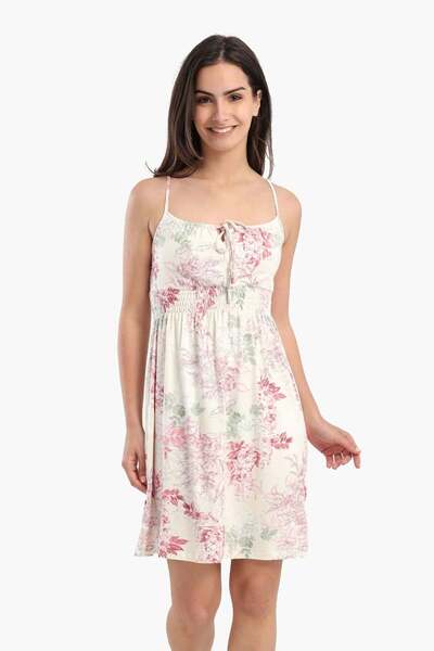 CARINA قميص نوم فيسكوز بحمالات رفيعة بطبعة