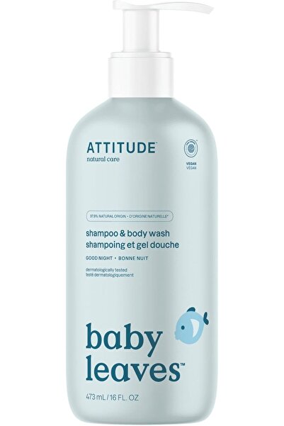 Attitude Baby Leaves Natural 2-in-1 Shampoo & Body Wash - Lily Almond Milk, 473 ml