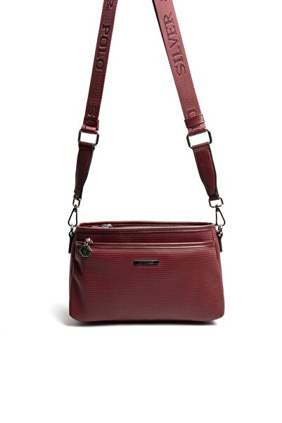 Silver Polo SP1184 Kadın Çapraz Çanta Petek Bordo
