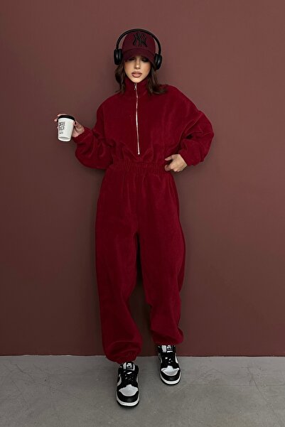 New Now Vi̇ka Zippered Fleece Jumpsuit