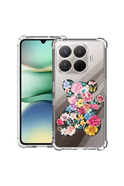 bestcase Carcasă antișoc pentru Xiaomi 15T Pro, cu design ursuleț de pluș în culoarea florilor, 2100001 AS 1550
