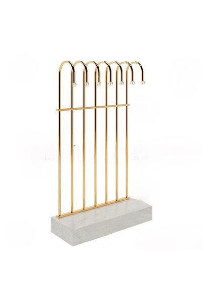 MD Vİtrin Dekorasyon Gold Kaplama 7 Kollu Magaza Dekorasyonu Askı Sistemi