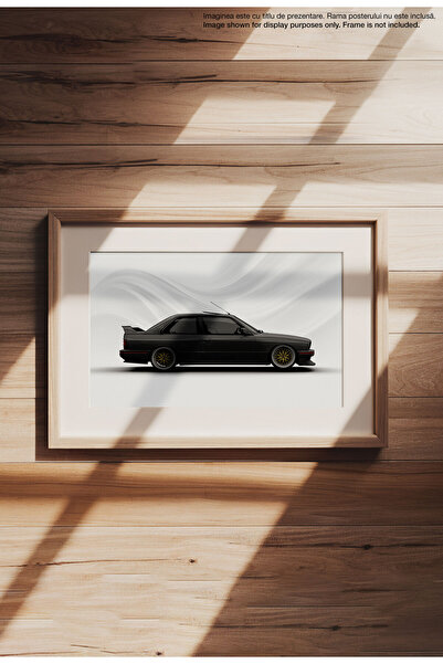 21mxm Sports Car Canvas Poster - Unframed Digital Print on Matte Canvas - 1609 M3 E30 Evo 3 Black