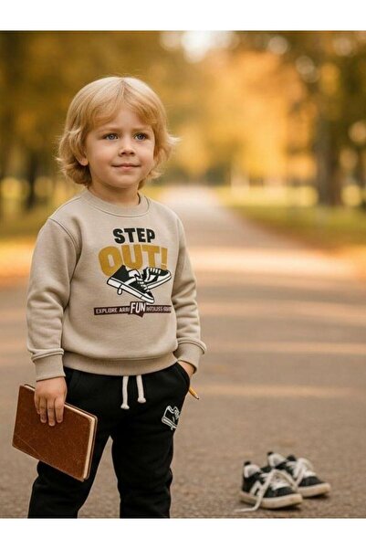 Zekids Boy's Cotton Step Out Printed Tracksuit Set