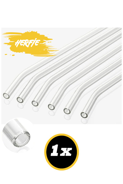 HERFİE Tekli Cam Pipet – Hijyenik Bulaşık Makinesinde Yıkanan Eğimli Pipet