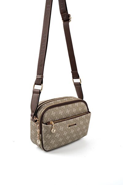 Silver Polo Silver & Polo Sp1162 Women's Crossbody Bag Monogram Y.Green-Brown