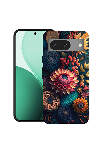 bestcase Carcasă ultrasubțire TPU pentru Google Pixel 8, cu design flori colo...