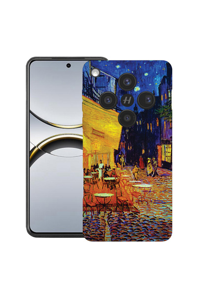 bestcase Husă premium din silicon pentru OPPO Find X8, cu design Van Gogh Caf...