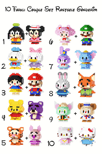 Arvela Bricks 2'li Set Rastgele Gönderim En Sevilenler - Mini Blocks Çift Figürleri