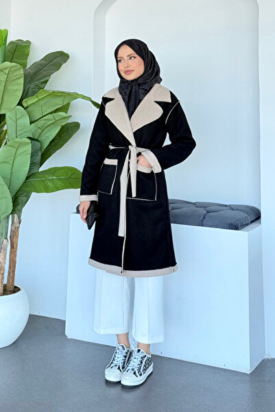 Şulemoda Giyim Fenomen Suede Coat Black