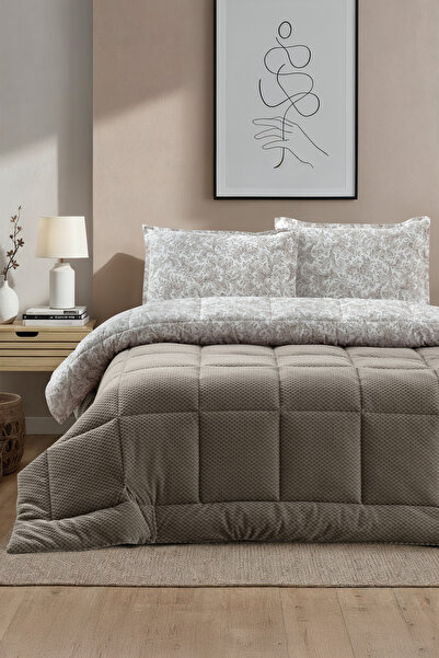 evdehome Cloudiva Uyku Seti | Wellsoft Çift Taraflı Çift Kişilik(Yorgan+Lastikli Çarşaf+Yastık Kılıfı)