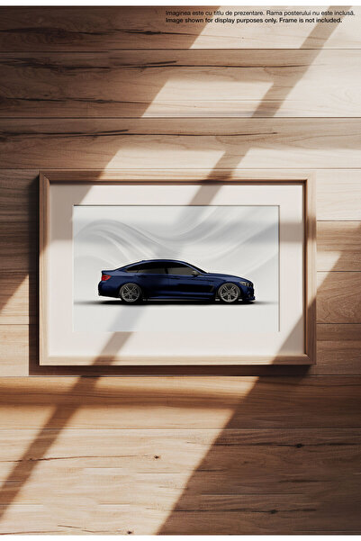 21mxm Sports Car Canvas Poster - Unframed Digital Print - 1527 4-Series GranCoupe F36 - Blue