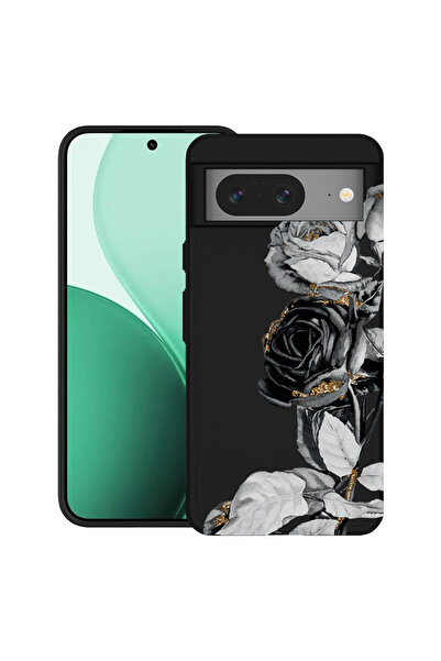 bestcase Carcasă ultra subțire TPU pentru Google Pixel 8, cu design negru-roz...