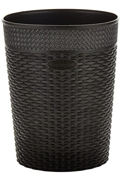 Xess 6L Cedarattan Round Waste Basket, Dark Brown