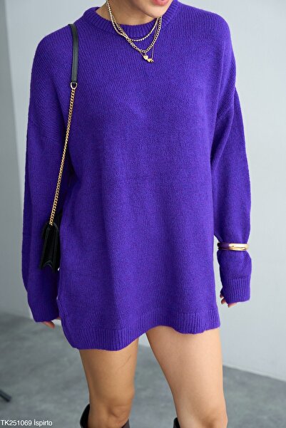 cemo Bisiklet Yaka Tüylü Oversize Kazak