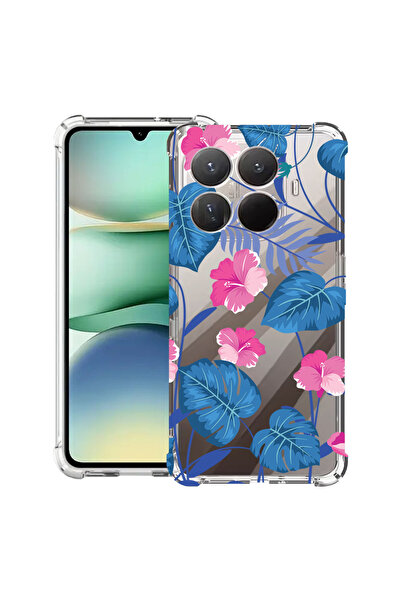 bestcase Carcasă antișoc pentru Xiaomi 15T Pro, cu design Flori albastre trop...