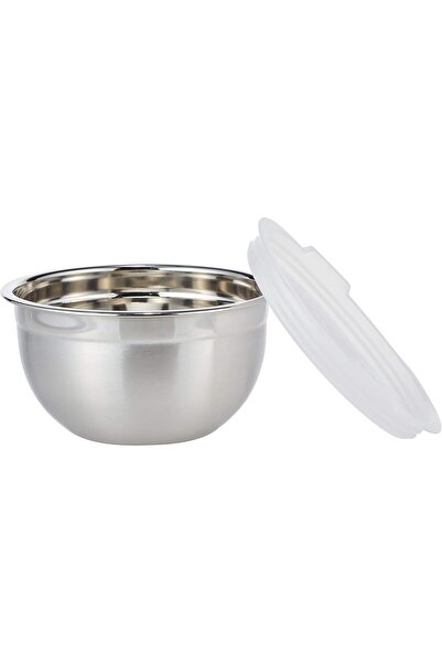 RAJ Mixing Bowl With Plastic Lid, Silver, Vpi014, 3 Pieces