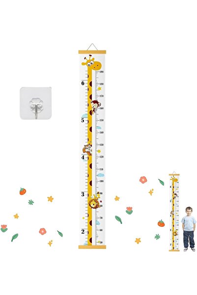 Generic مخطط نمو الأطفال على شكل زرافة - مسطرة ارتفاع لاصقة على الحائط بطول 6...