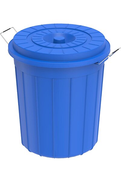 Xess 30L Round Plastic Drum With Lid, Blue