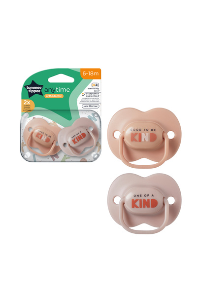 tommee tippee Anytime orthodontic pacifier, 6-18 months, 2 pcs