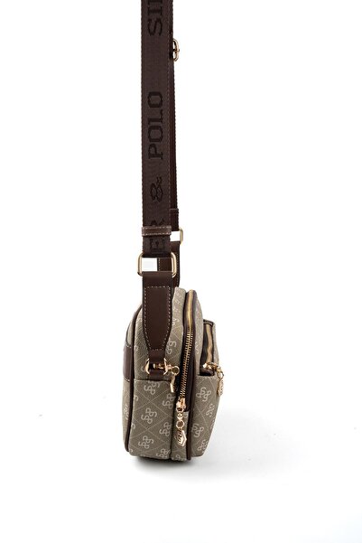 Silver Polo Silver & Polo Sp1162 Women's Crossbody Bag Monogram Y.Green-Brown