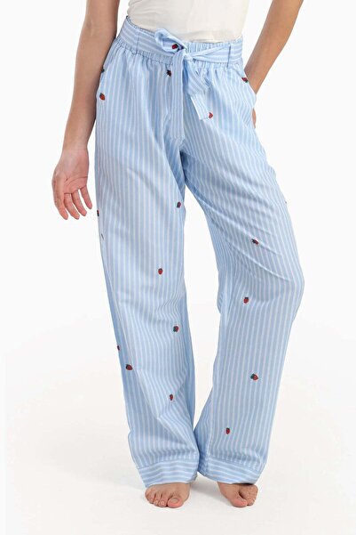 CARINA Striped and strawberry print pajama pants