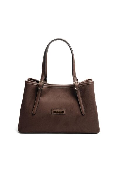 Silver Polo SP1252 Kadın El Çantası Süet Kahve