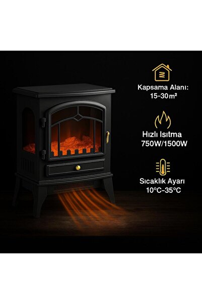 2000W CATA BRAND FIREPLACE ELECTRIC HEATER MODERN CT-6050 THERMAL CIRCUIT BREAKER 15-30M2 AREA IMPACT