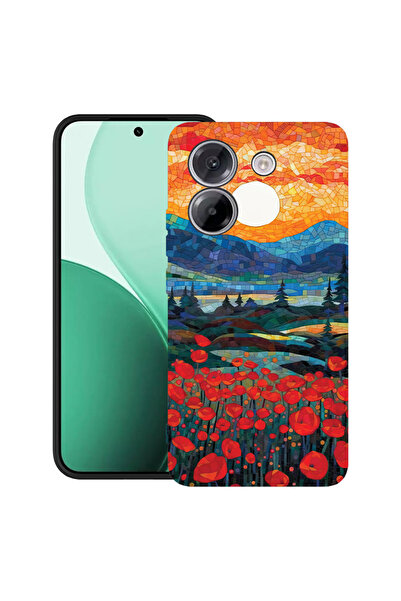 bestcase Carcasă ultra subțire TPU pentru Poco M7 Pro 5G, cu design Poppies în apus de soare, 2100003 B 1274