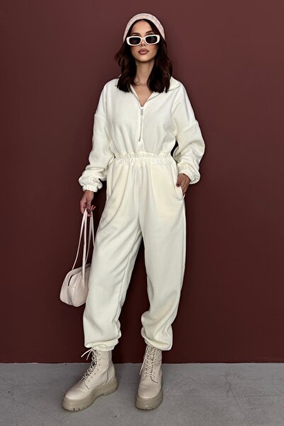 New Now Vi̇ka Zippered Fleece Jumpsuit