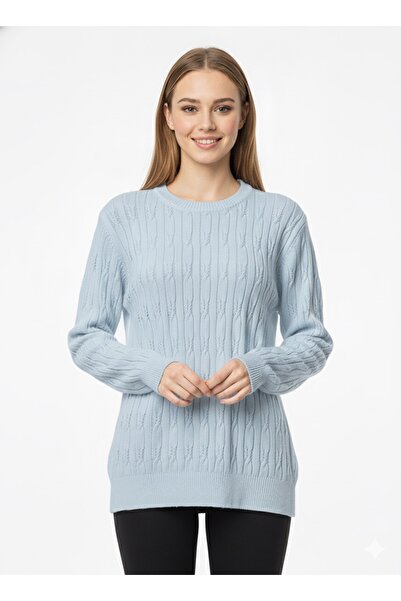 ModaPlaza Women's Hair Braid Patterned Knitwear Sweater 5354