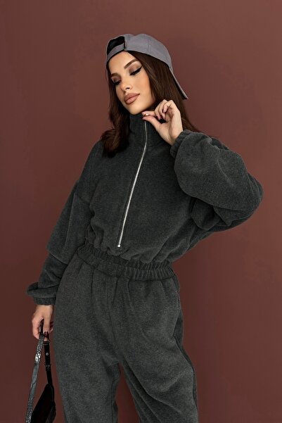 New Now Vi̇ka Zippered Fleece Jumpsuit