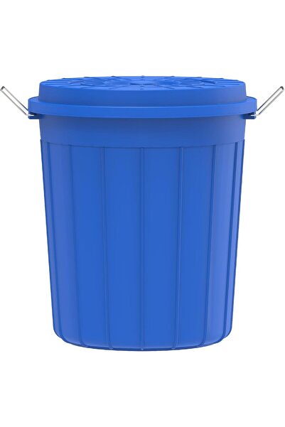 Xess 30L Round Plastic Drum With Lid, Blue