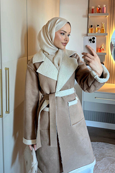 Şulemoda Giyim Fenomen Suede Coat Mink