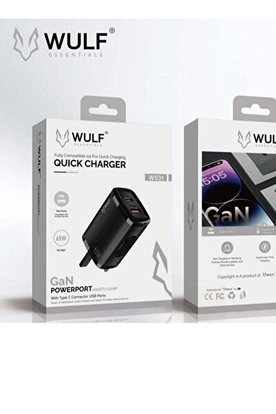 WULF شاحن سريع W031 GaN بقدرة 65 واط | محول PowerPort للشحن السريع بمخرج 3.0 ...