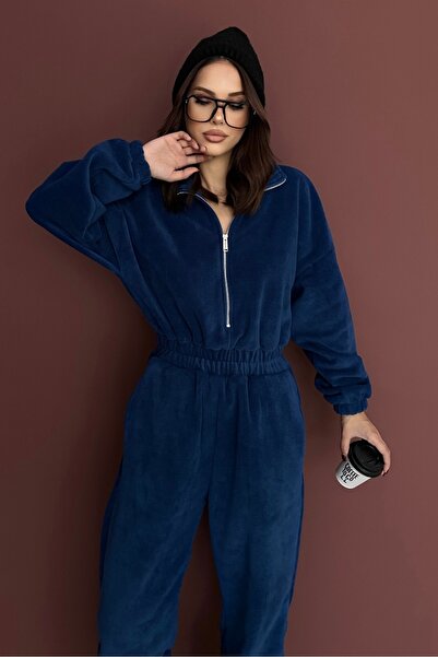 New Now Vi̇ka Zippered Fleece Jumpsuit