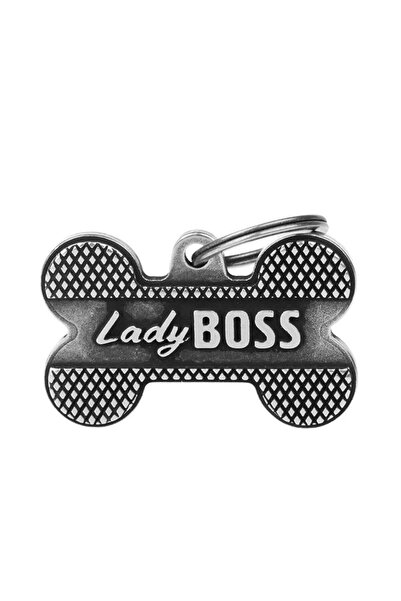 My Family قلادة كبيرة على شكل عظمة، برونزية بلمسة نهائية فضية (ليدي بوس)