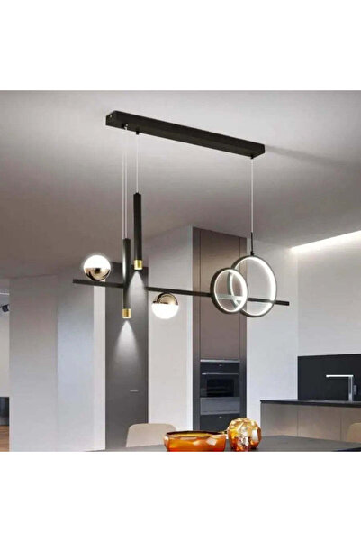 Alessandro DESIGN DAMARA LED Pendant Chandelier with Remote, 44 W, Cool/Warm/Neutral, Dimmable, Black, Adjustable Heig