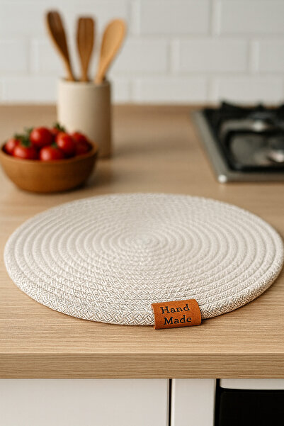 Febros Set de bumbac 100% de tacâmuri americane Jut Supla – 6, lucrate manual, suport rotund anti-alunecare