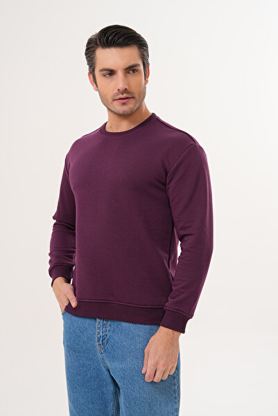 Miss Dünya Lissa Mor Unisex Crew Neck 100% Cotton Basic Sweatshirt