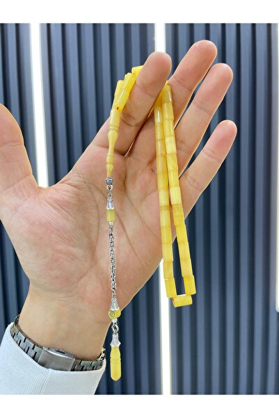 AHMET SİLVER Kesme Model Usta İşcilikli Orjinal Ateş Kehribarı