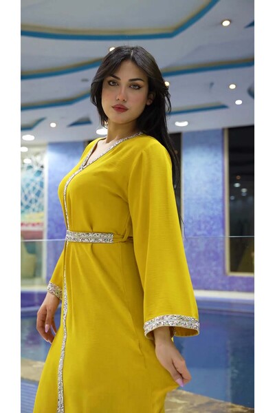 Zainah Jalabiya Crape Fabric Festival and Party Dress for Women