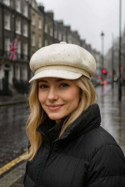 MARBERRY Pălărie pentru femei Ecru Over Stone Kasket