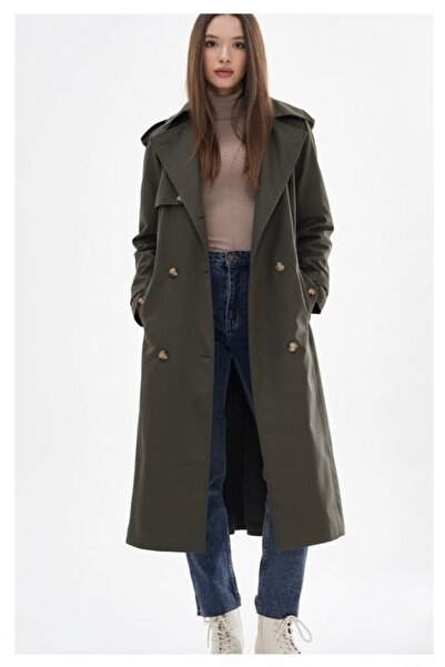 PELTEX Women's Knee-Length Long Bondit Trench Coat