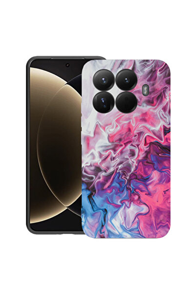 bestcase Husă premium din silicon pentru Xiaomi 15T Pro, cu design roz și alb...